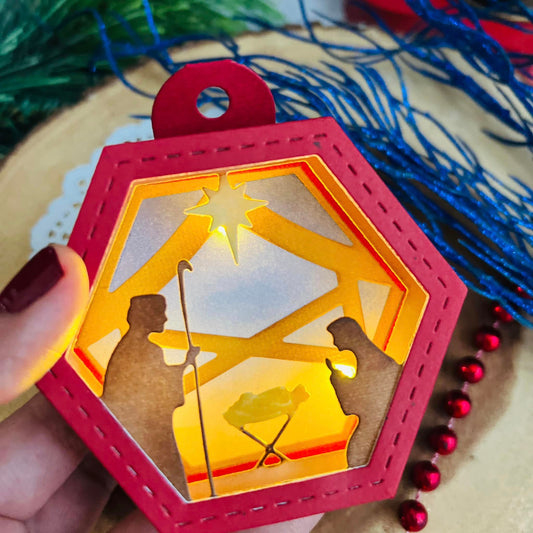 Hexagon and Nativity Ornament Add-On Die Bundle