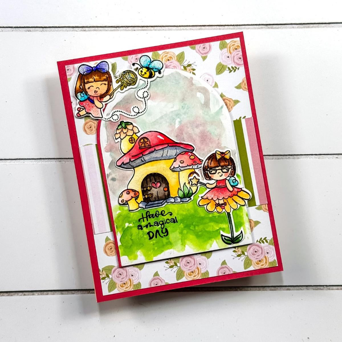 Pixi Dust Stamp and Fairy Pixi Cuts 6x6 Bella Flowers paper pad  Bundle